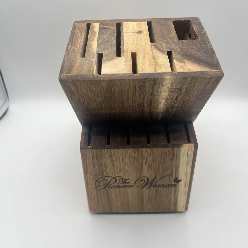 PIONEER WOMEN Wooden Wood Knife Block with 13 Slots